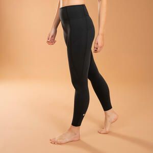 Leggings dynamisches Yoga figurformend - schwarz Schwarz
