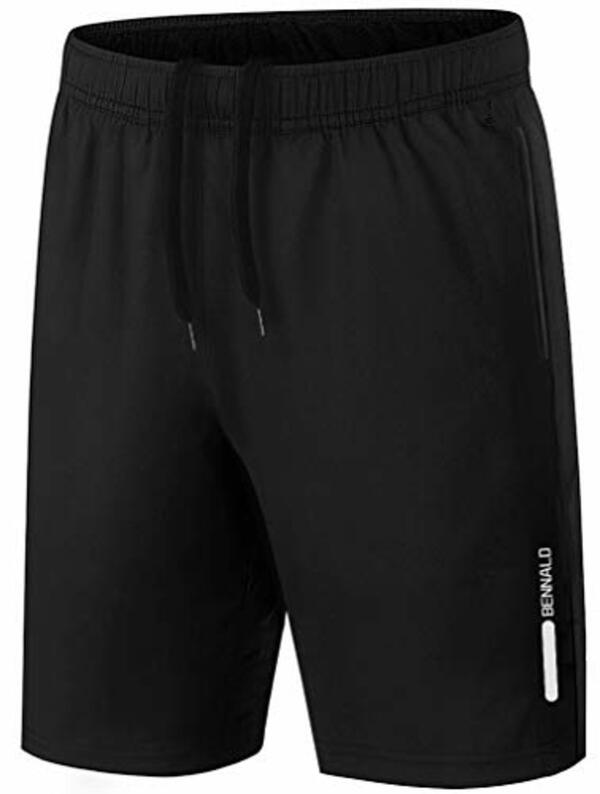 Bild 1 von BENNALD Shorts Herren Sport Sporthose Herren Kurz Jogginghose Kurze Hose Trainingshose Männer Schnell Trocknend Laufhose Sweatshorts mit Tasche für Sport Fitness Outdoor Summer Schwarz