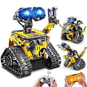 HOGOKIDS Technik Ferngesteuert Roboter für Kinder - 520 Stück 3 in 1 RC Bauspielzeug mit App & Fernsteuerung Spielzeug Wall-Roboter/Mech Dinosaurier Geschenke für 6-12+ Jahre alte Jungen Mädchen