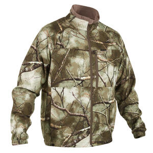 Fleecejacke 500 leise warm, wasserabweisend, camouflage TREEMETIC Braun|khaki