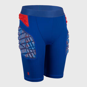 Kinder Rugby Protector Shorts R500 blau/rot Blau|rot