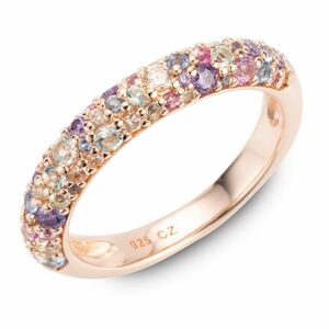 DIAMONIQUE® Ring = 0,86ct Brillantschliff Silber rosévergoldet