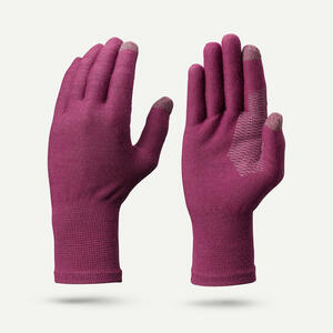 Unterziehhandschuhe Erwachsene nahtlos Bergwandern - MT500 bordeaux Bordeaux|violett
