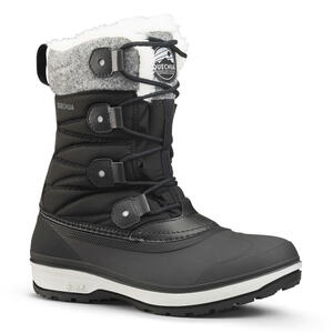 Schneestiefel Damen hoch warm wasserdicht Winterwandern - SH500 schwarz Schwarz