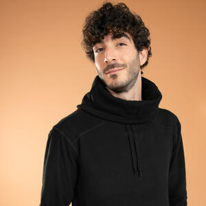 Sweatshirt sanftes Yoga Herren warm - schwarzmeliert Schwarz