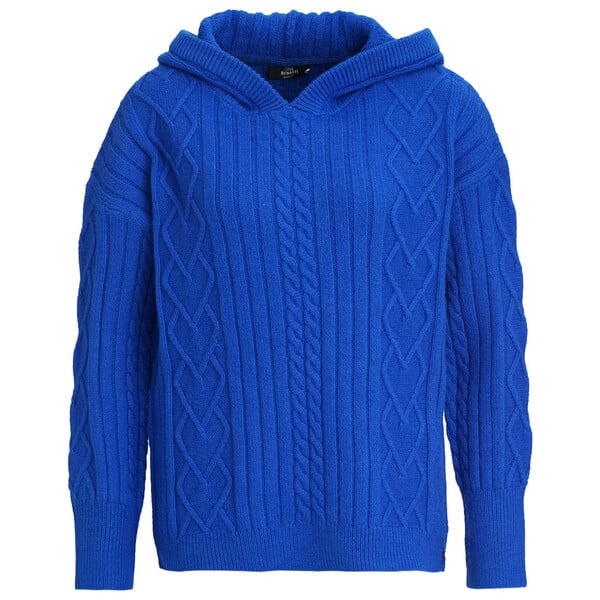 Bild 1 von Damen Strickpullover mit Kapuze BLAU