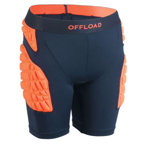 Bild 1 von Kinder Rugby Protector Shorts R500 orange Blau|orange|rot