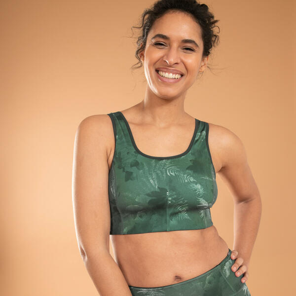 Bild 1 von Yogabustier wendbar - bedruckt/uni grün Grün|khaki