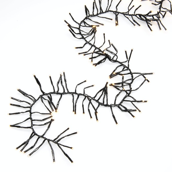 Bild 1 von Konstsmide Micro LED Büschellichterkette "Cluster", mit 8 Funktionen, 1536 bernsteinfarbene Dioden, 36V, Außen (IP44), schwarzes Kabel - 3865-800