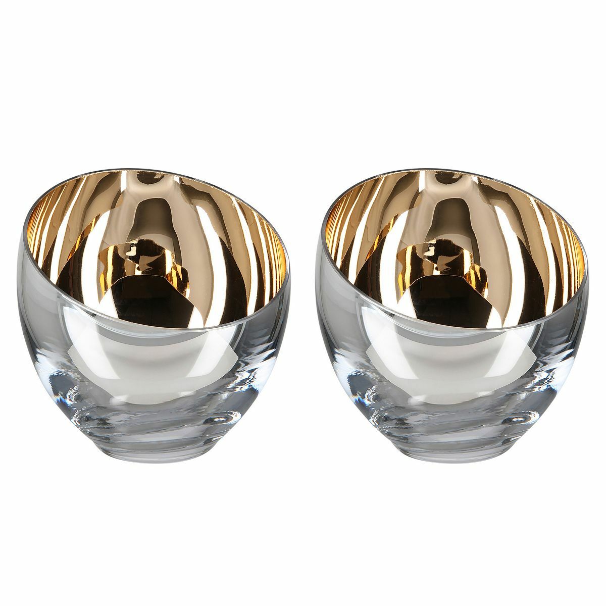 Bild 1 von FINK Teelichthalter CANDY Glas champagner mundgeblasen H.11cm, Ø 11cm, 2 Stk