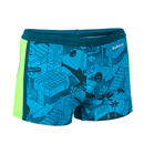 Bild 1 von Badehose Boxer Jungen - Yokob dunkelblau/neongrün Blau|grün