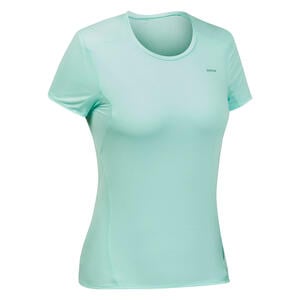 Wandershirt Damen kurzarm Bergwandern - MH100 türkis Grün