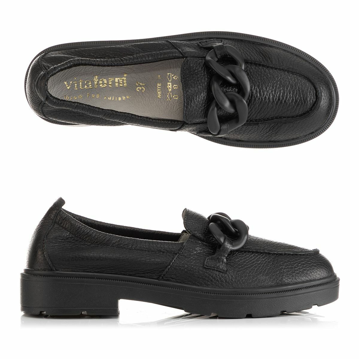 Bild 1 von VITAFORM Damen-Slipper Hirschleder Ketten-Detail Sohle Svenja