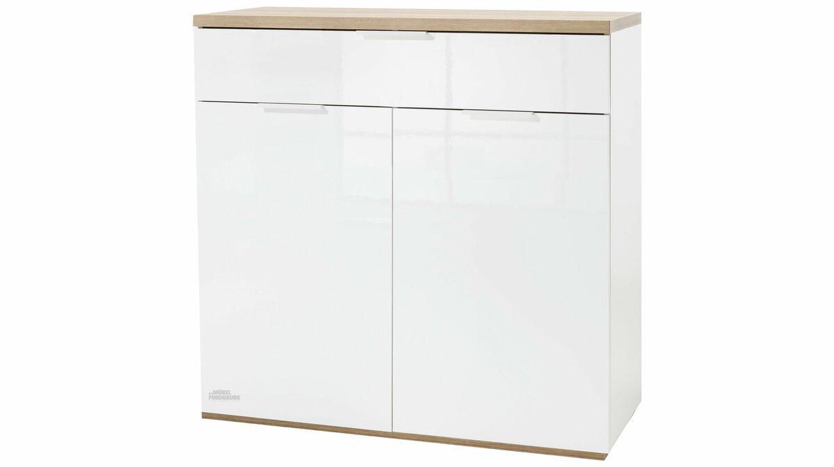 Bild 1 von Schuhschrank weiß hochglanz - Eiche Riviera 82 cm - MUNDI