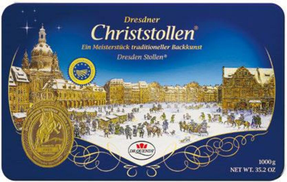 Dr. Quendt Dresdner Christstollen in Schmuckdose von NETTO Supermarkt ...