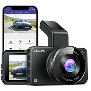 AZDOME WiFi Dashcam mit APP 1080P Autokamera, 3-Zoll-IPS-Bildschirm, ADAS, Super Nachtsicht, WDR, 150° Weitwinkel, Loop-Aufnahme, G-Sensor, Parkmodus(M17)
