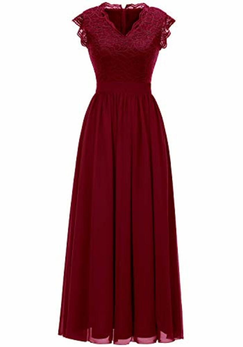 Bild 1 von Dressystar Damen Ballkleid Maxi Lang Abendkleider Elegant für Hochzeit Spitzen Cocktailkeid