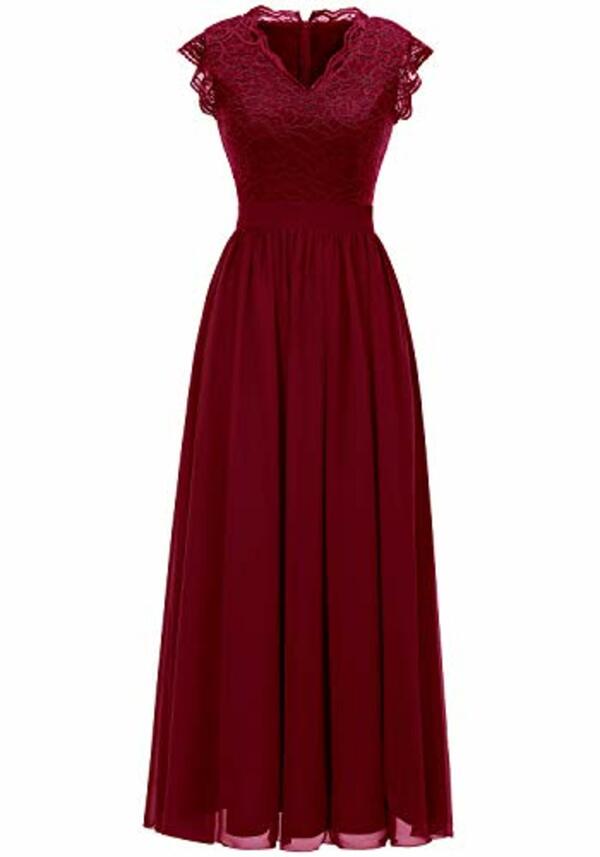 Bild 1 von Dressystar Damen Ballkleid Maxi Lang Abendkleider Elegant für Hochzeit Spitzen Cocktailkeid