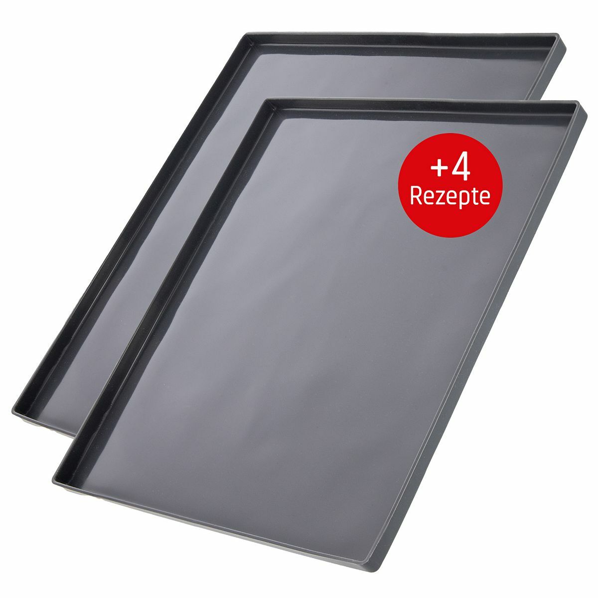 Bild 1 von COOLINATO Backmatten mit Rand Platin Silikon 2tlg., bis 230°C inkl. 4 Rezepte