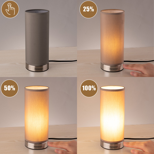 Bild 3 von monzana® Dimmbare Tischleuchte Jasmin 2er Set taupe