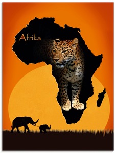 Artland Glasbild "Afrika der schwarze Kontinent", Wildtiere, (1 St.), in verschiedenen Größen