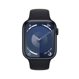 Apple Watch Series 9, GPS, 45mm, Alu, Gr. M/L, mitternachtsfarbene