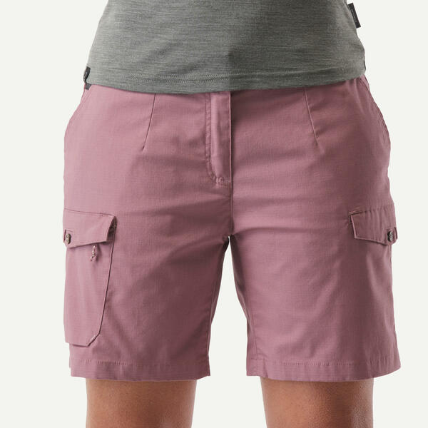 Bild 1 von Shorts Damen Backpacking Baumwolle - Travel 100 altrosa Violett