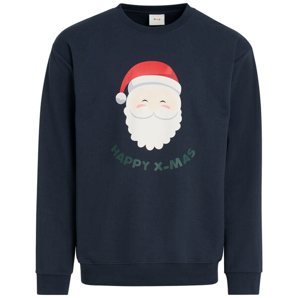 Bild 1 von Herren Weihnachtssweatshirt mit Santa-Motiv DUNKELBLAU