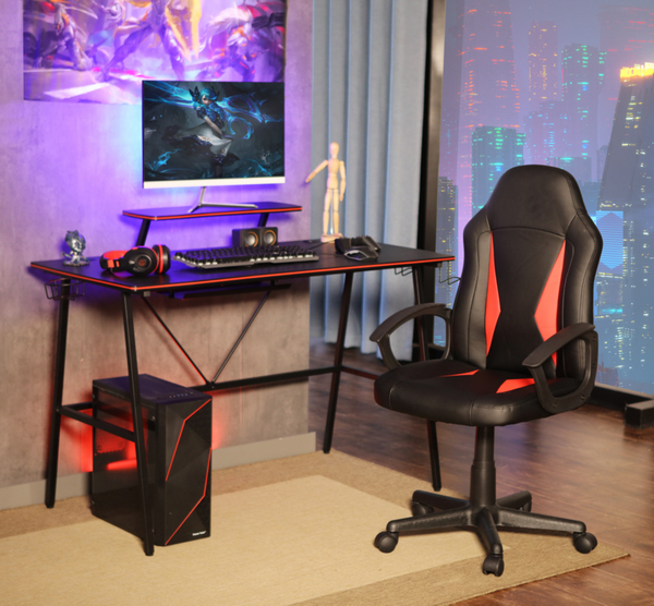 Bild 4 von Happy Home Gamingtisch mit Displayständer, Getränkehalter & 2 Aufbewahrungshaken