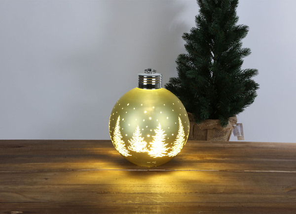 Bild 1 von LED-Weihnachtskugel aus Glas 20cm Gold