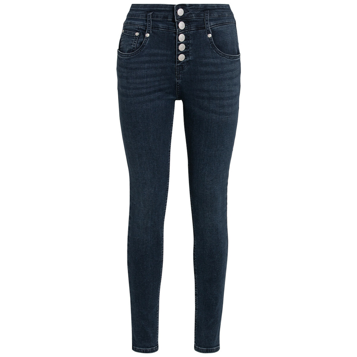 Bild 1 von Damen Slim-Jeans mit Knopfleiste DUNKELBLAU