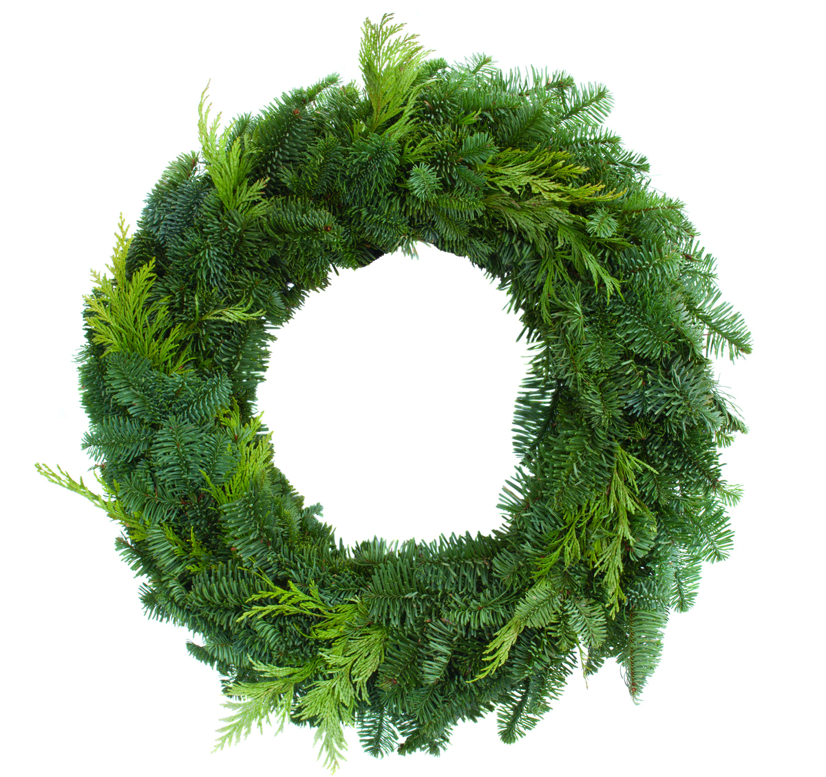 Bild 1 von Adventskranz aus Nobilistanne und Koniferen