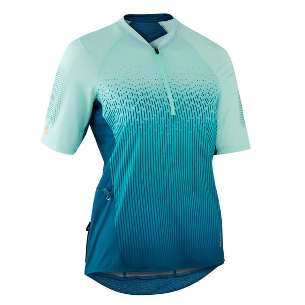 Bild 1 von Radtrikot kurzarm MTB ST 500 Damen türkis Blau|grün