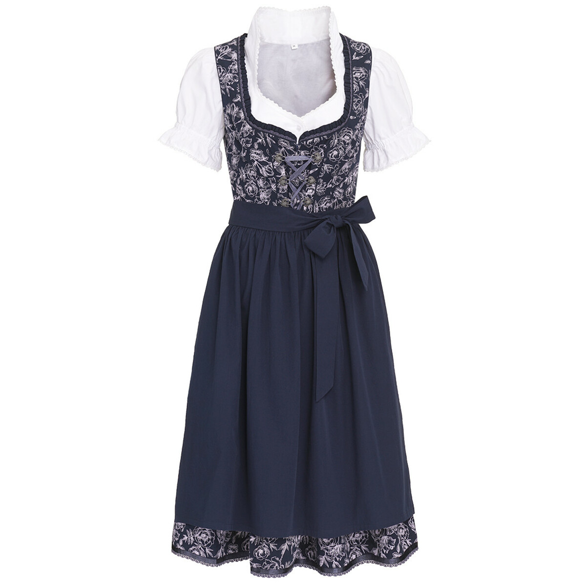 Bild 1 von Damen Dirndl, Bluse und Schürze DUNKELBLAU / WEISS
