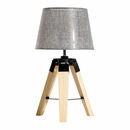 Bild 1 von HOMCOM Tischleuchte Tischlampe Nachttischlampe E27 Leinenoptik, Kiefer+Polyester, 24x24x45cm