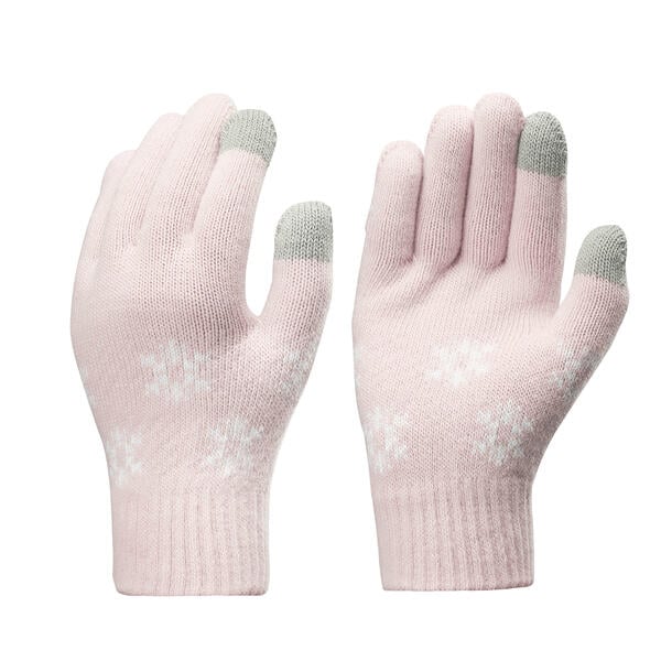 Bild 1 von Handschuhe Winterwandern SH100 Taktil Strickmaschen Kinder 4–14 Jahre Rosa|weiß