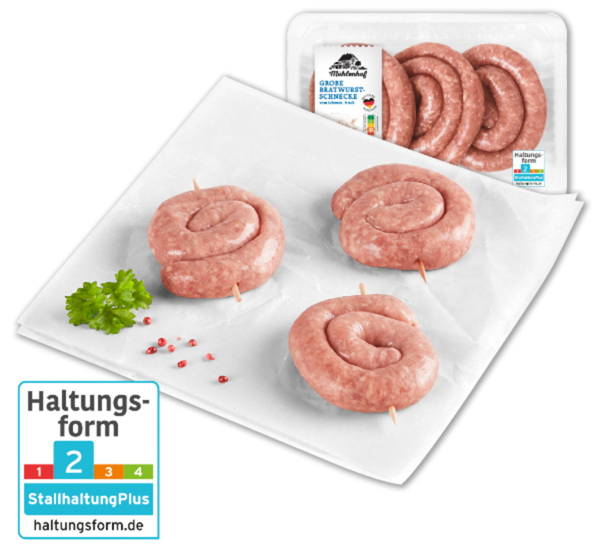 Bild 1 von MÜHLENHOF Frische Schweine-Bratwurstschnecken*