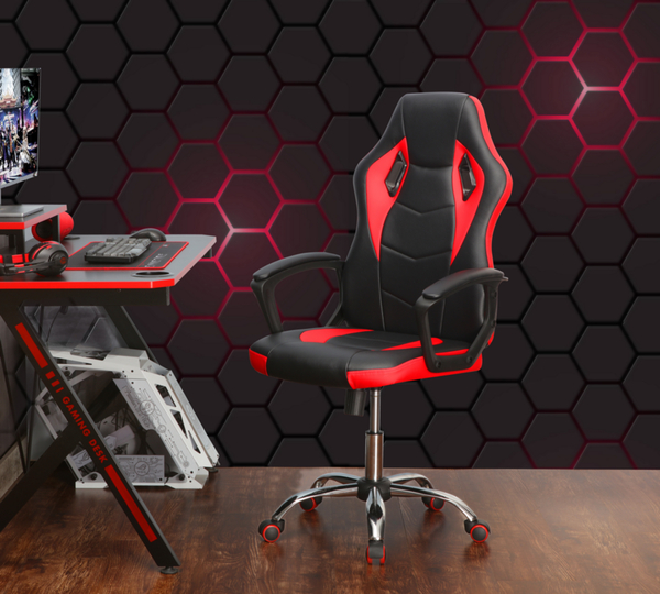 Bild 1 von Happy Home gepolsterter & ergonomischer Gamingsessel schwarz & rot