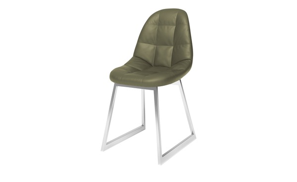 Bild 1 von JOOP! Leder-Kufenstuhl  Move grün Maße (cm): B: 47 H: 87 T: 57 Stühle