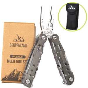 Behrenland Multitool Zange - 11in1 Werkzeug Survival Kit, Geschenkidee für Papa