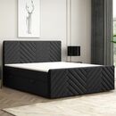 Bild 1 von Boxspringbett MALIBU mit Bettkasten 180 x 200 cm Webstoff Schwarz Bett Bettkasten und Fussteil