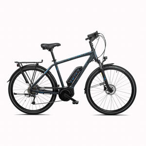 E-Bike Trekkingrad 28 Zoll Riverside Perf Line Herren 400 Wh anthrazit/blau EINHEITSFARBE