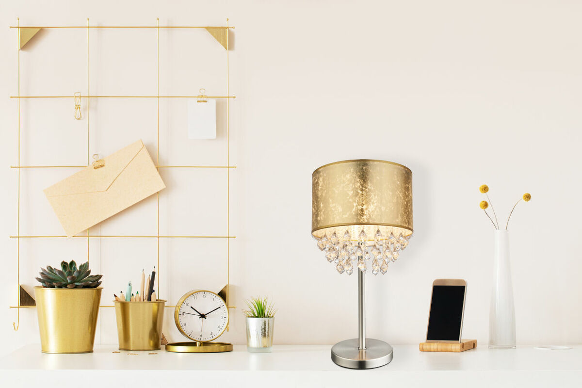 Bild 3 von Globo Lighting - AMY - Tischleuchte Metall Nickel matt, 1x E27