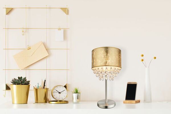 Bild 3 von Globo Lighting - AMY - Tischleuchte Metall Nickel matt, 1x E27