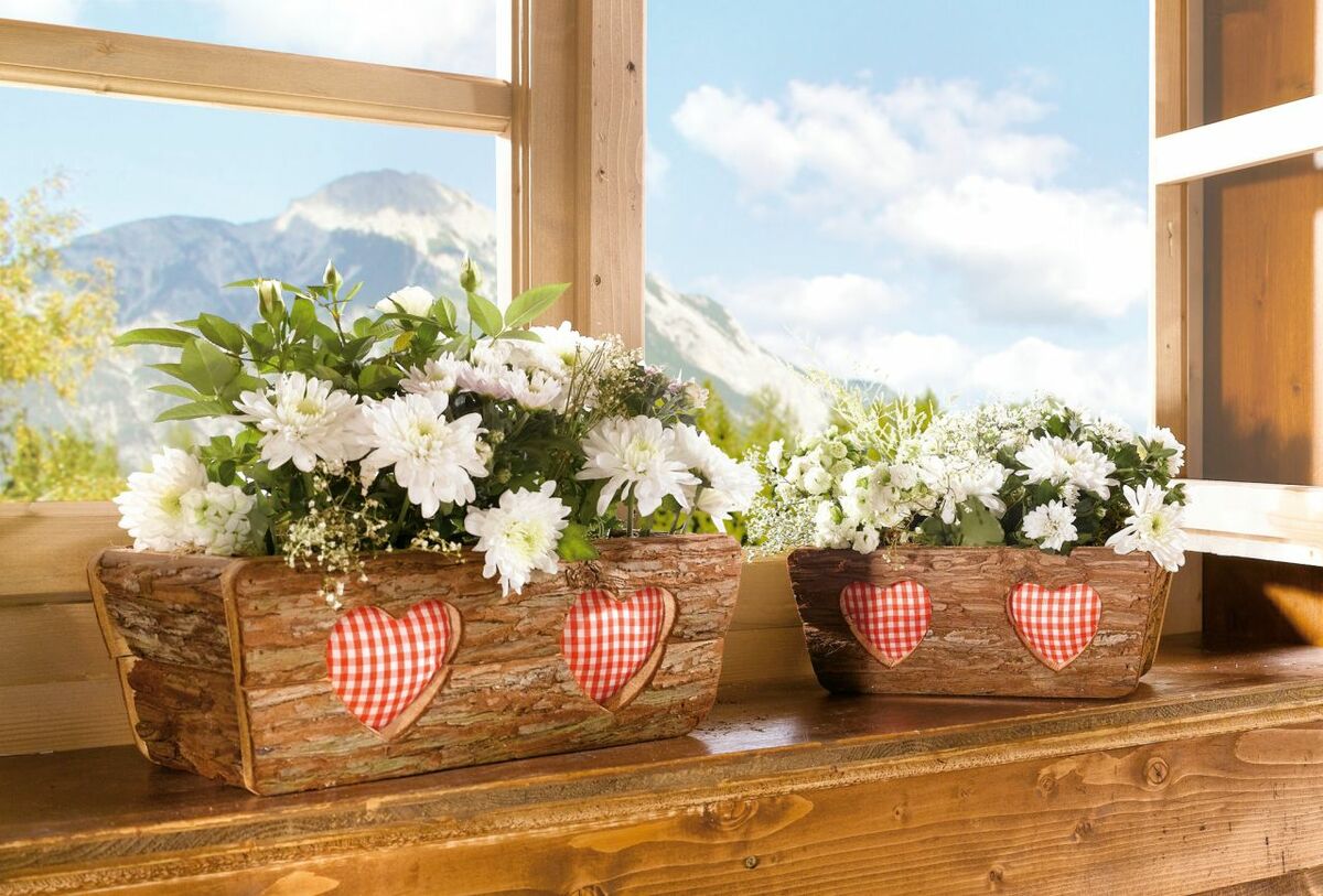 Bild 1 von HomeLiving Pflanz-Kasten "Rinde", 2er Set bepflanzen Garten Terrasse Balkon