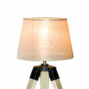 Bild 4 von HOMCOM Tischleuchte Tischlampe Nachttischlampe E27 Leinenoptik, Kiefer+Polyester, 24x24x45cm (Beige)
