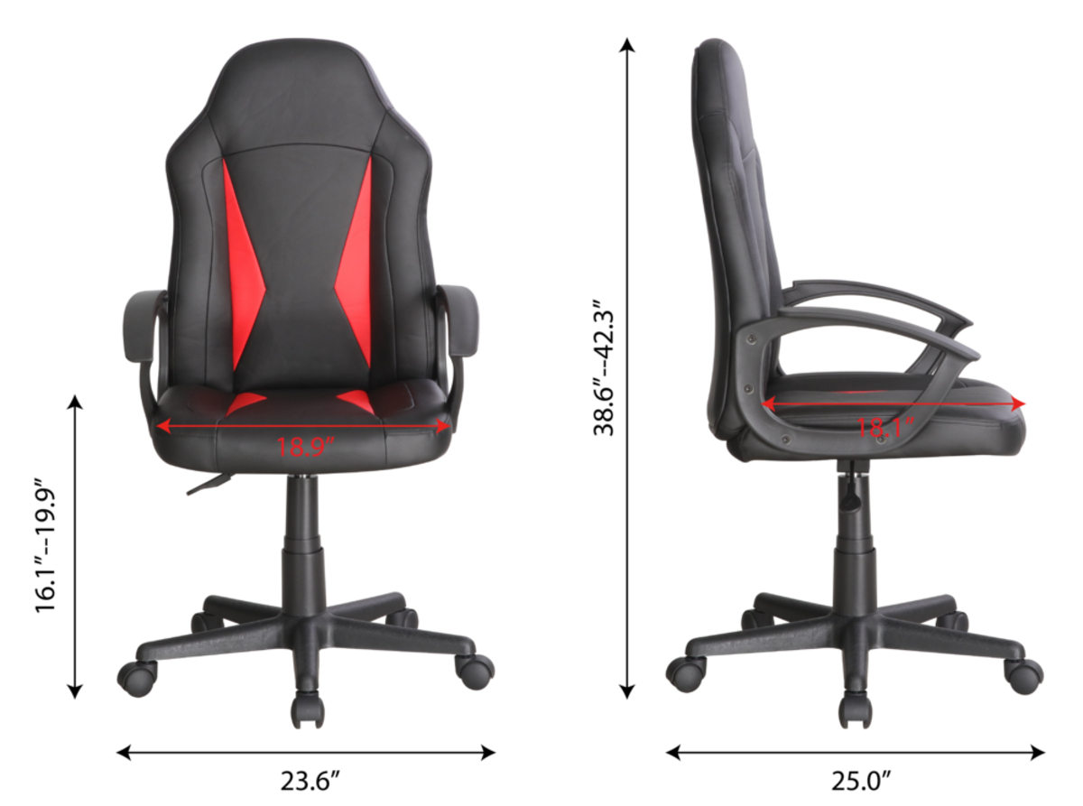 Bild 4 von Happy Home gepolsterter Gamingsessel schwarz und rot