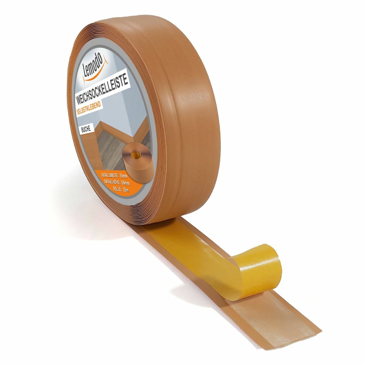 Bild 1 von Lemodo Weichsockelleiste buche, 10m Rolle
