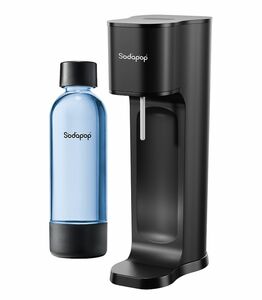Sodapop Wassersprudler Joy ECO matt schwarz, 1x 850ml PET Flasche + 1x CO² Zylinder