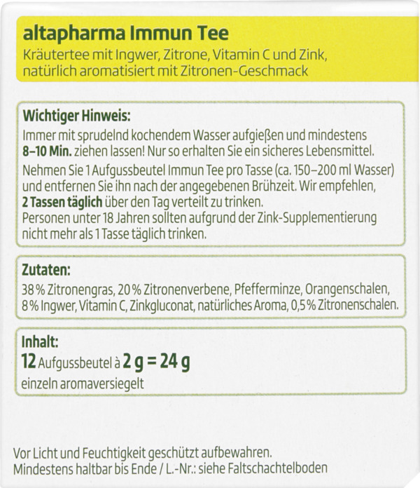 Bild 2 von altapharma Immun Tee